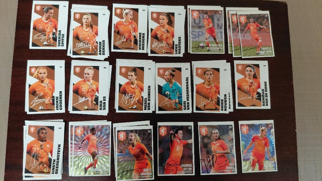 43 AH voetbalplaatjes Oranje Leeuwinnen, Verzenden, Zo goed als nieuw, Overige binnenlandse clubs, Poster, Plaatje of Sticker