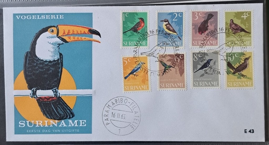 Suriname: Vogels 1966, Ophalen of Verzenden, Onbeschreven, Rest van de wereld