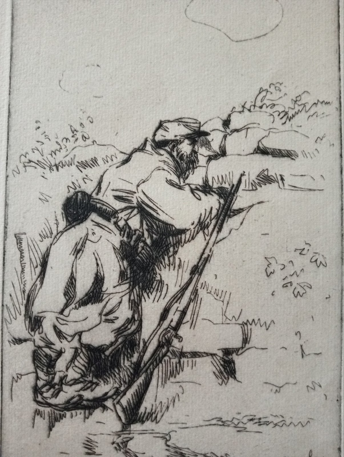Raymond Renefer Ets WW1 Eerste Wereldoorlog Loopgraaf, Ophalen of Verzenden