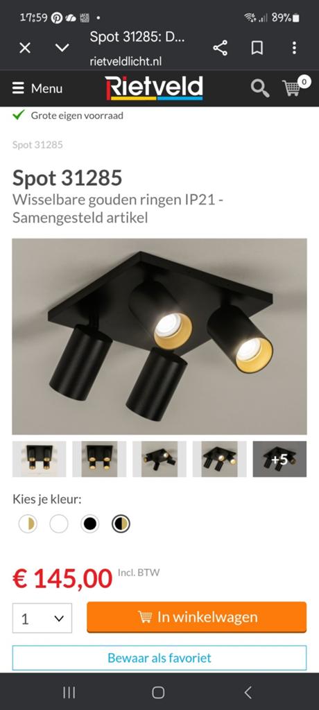 Nieuw spots van Rietveld, Huis en Inrichting, Ophalen of Verzenden, Nieuw, Metaal of Aluminium