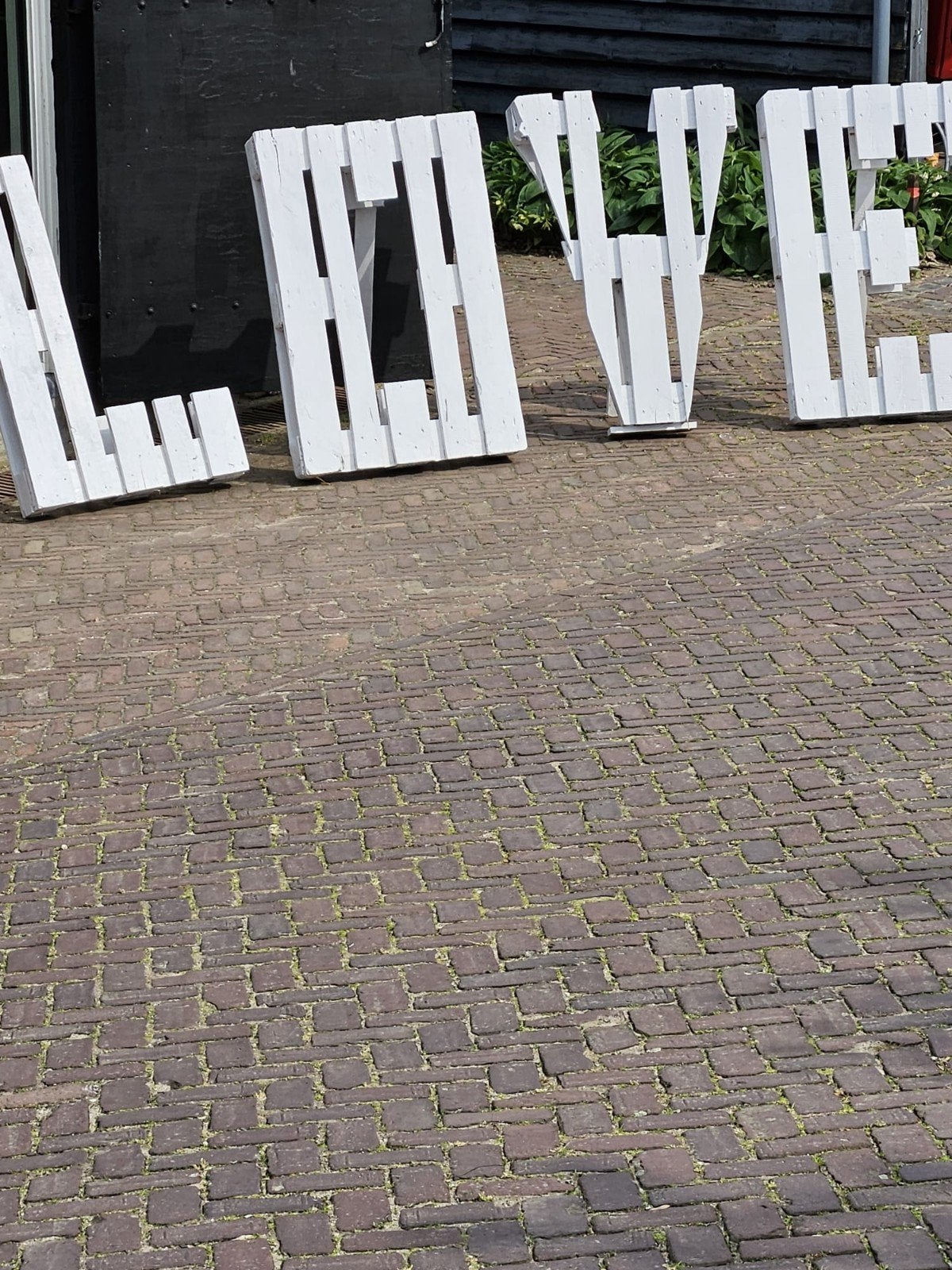 Decoratieve Pallet Letters 'LOVE', Ophalen, Zo goed als nieuw, Wit, Hout