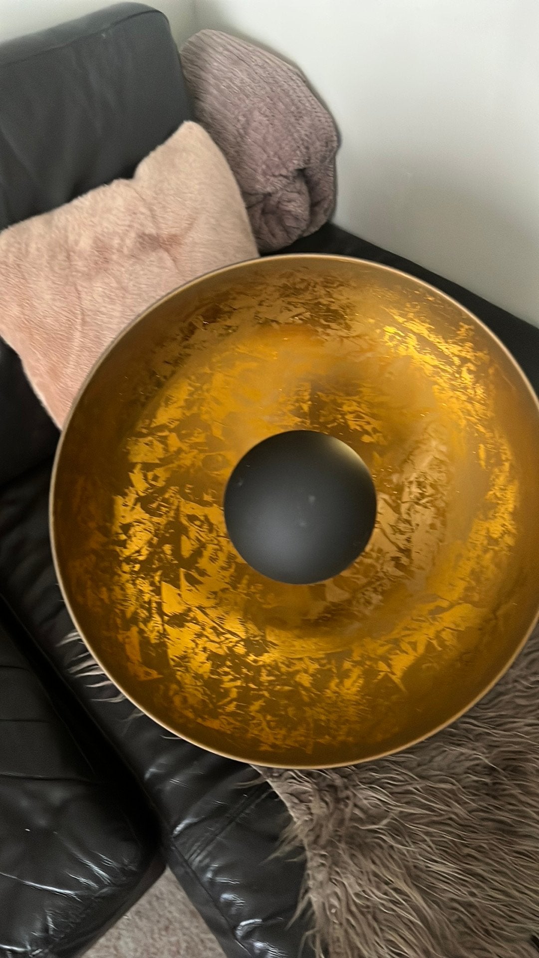Zwart gouden hanglamp groot, Huis en Inrichting, Ophalen, Zo goed als nieuw