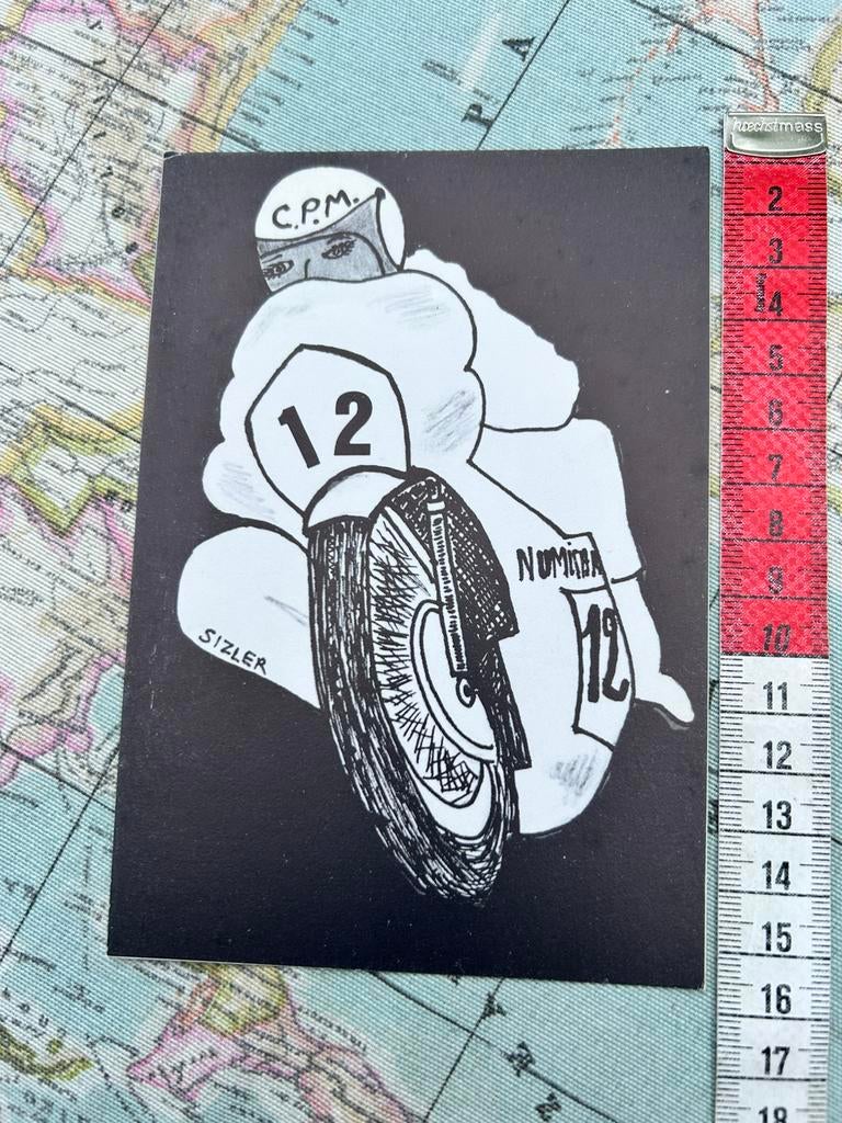 2256. Oude kaart illustr Motor Suzuki 1100, Ophalen of Verzenden, Ongelopen