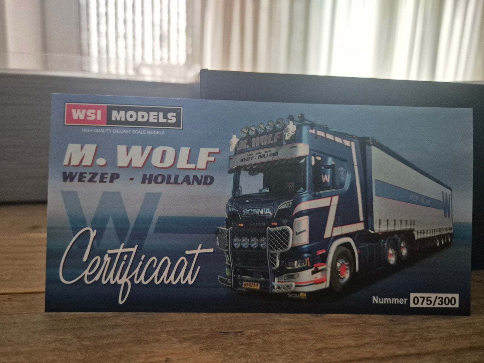 M. Wolf Transport V8 Schaalmodel 1:50 met Certificaat #75, Hobby en Vrije tijd, Ophalen of Verzenden, Nieuw, Bus of Vrachtwagen