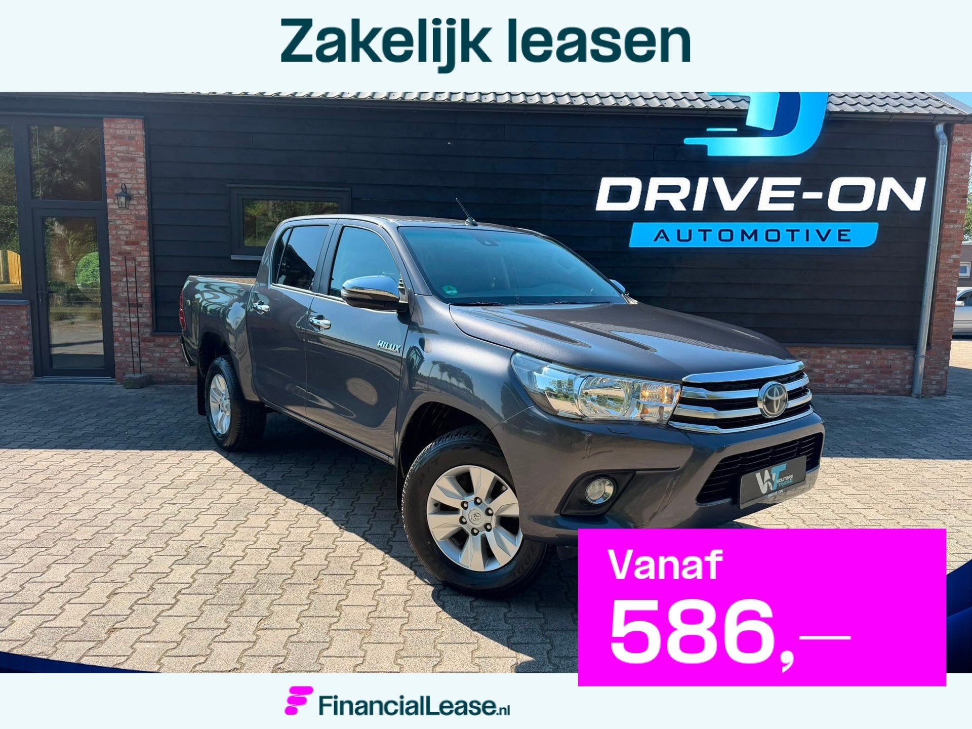 Toyota HiLux 2.4 D-4D - Marge - 5 Persoons - Automaat - 3500, Automaat, Stof, Gebruikt, Zwart