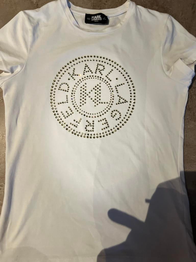 Karl Lagerfeld shirt met strass maat 164 origineel zgsn, Meisje, Ophalen of Verzenden, Zo goed als nieuw, Shirt of Longsleeve