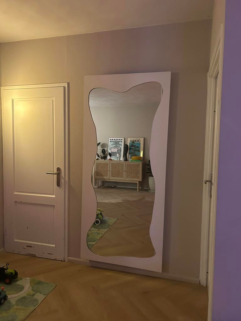 Grote spiegel met frame, Huis en Inrichting, Ophalen, Zo goed als nieuw, Rechthoekig, Minder dan 100 cm