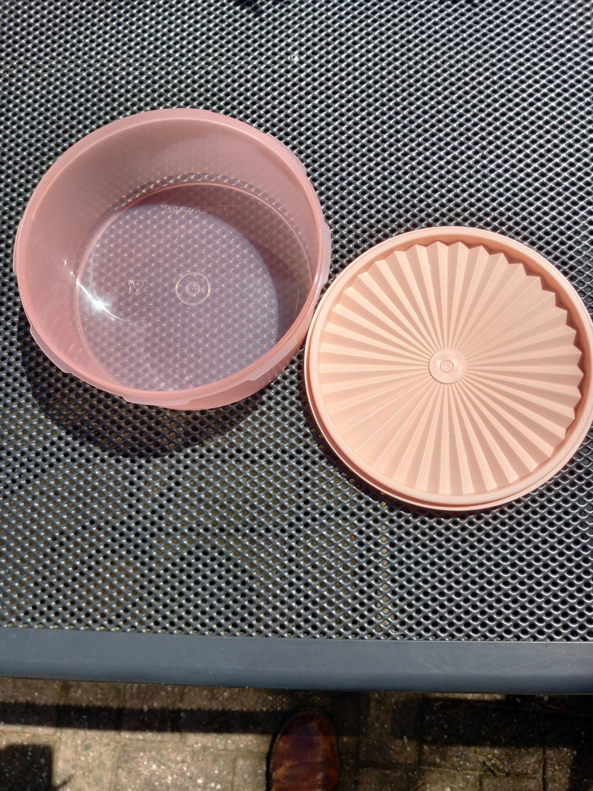Tupperware koektrommel met sterdeksel zalmroze, Ophalen of Verzenden, Zo goed als nieuw, Overige typen