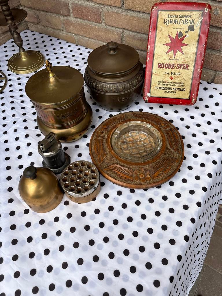 Vintage Rookgerei Collectie: Tabakspotten, Aansteker, Houder, Ophalen of Verzenden, Gebruikt, Aansteker