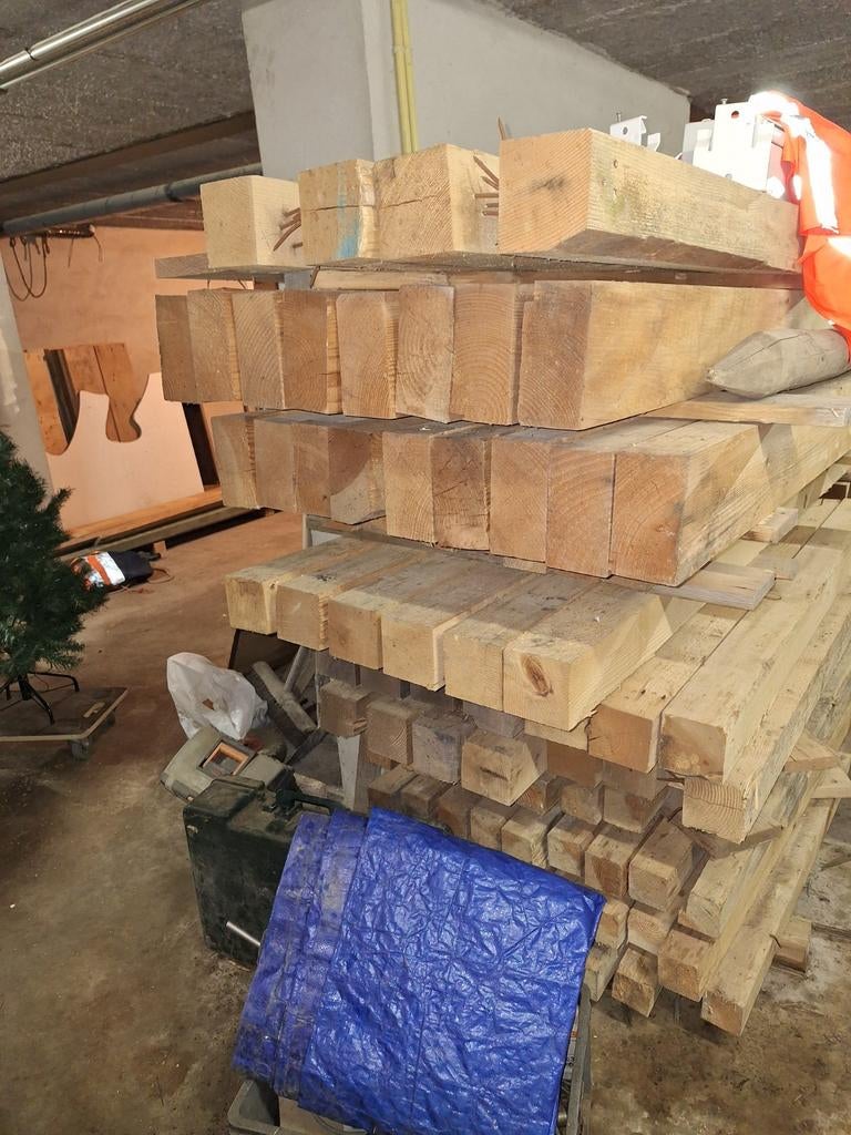 Houten balken, Doe-het-zelf en Verbouw, Ophalen, Gebruikt