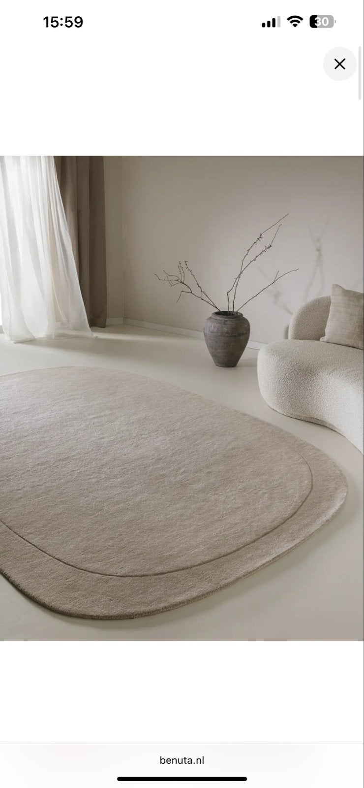 100% wollen vloerkleed van Benuta, Huis en Inrichting, Stoffering | Tapijten en Kleden, Ophalen, Beige, 150 tot 200 cm, 200 cm of meer