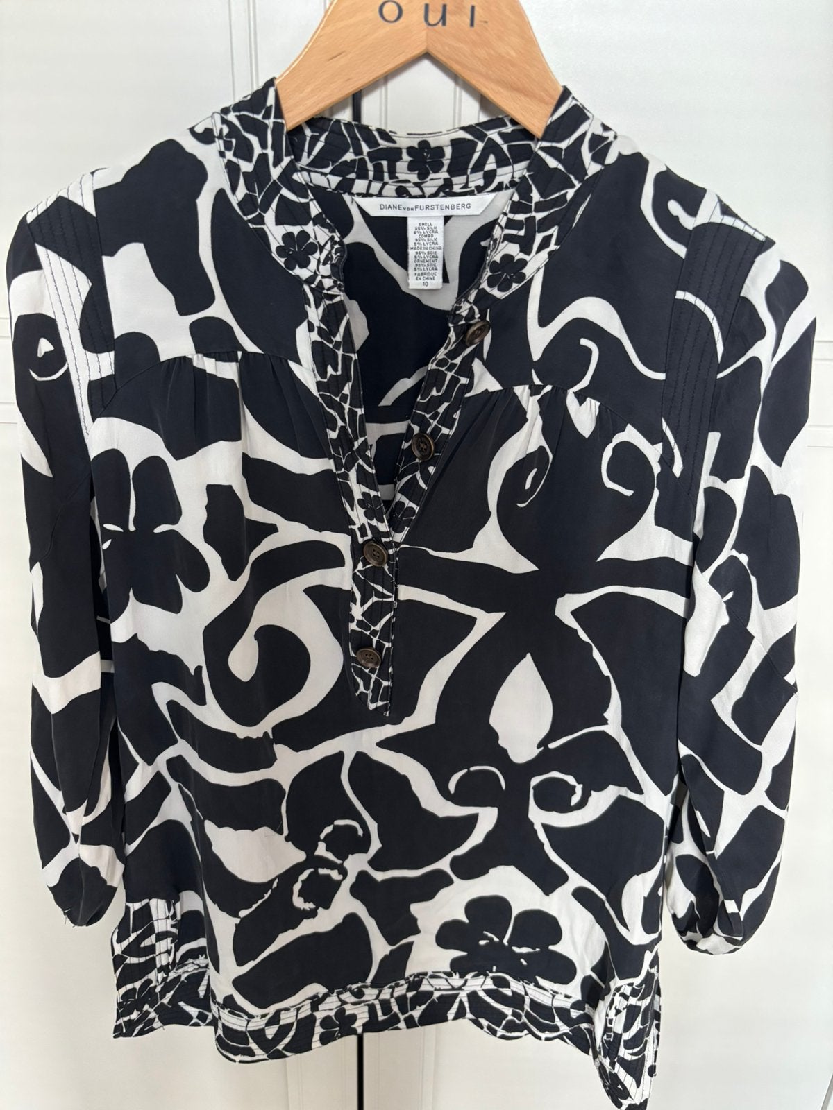 Dames blouse Diane von Furstenberg, Kleding | Dames, Ophalen of Verzenden, Zo goed als nieuw, Maat 38/40 (M), Zwart