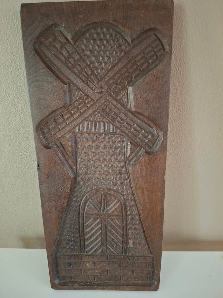 Antieke speculaasplank met molenmotief, Antiek en Kunst, Ophalen of Verzenden