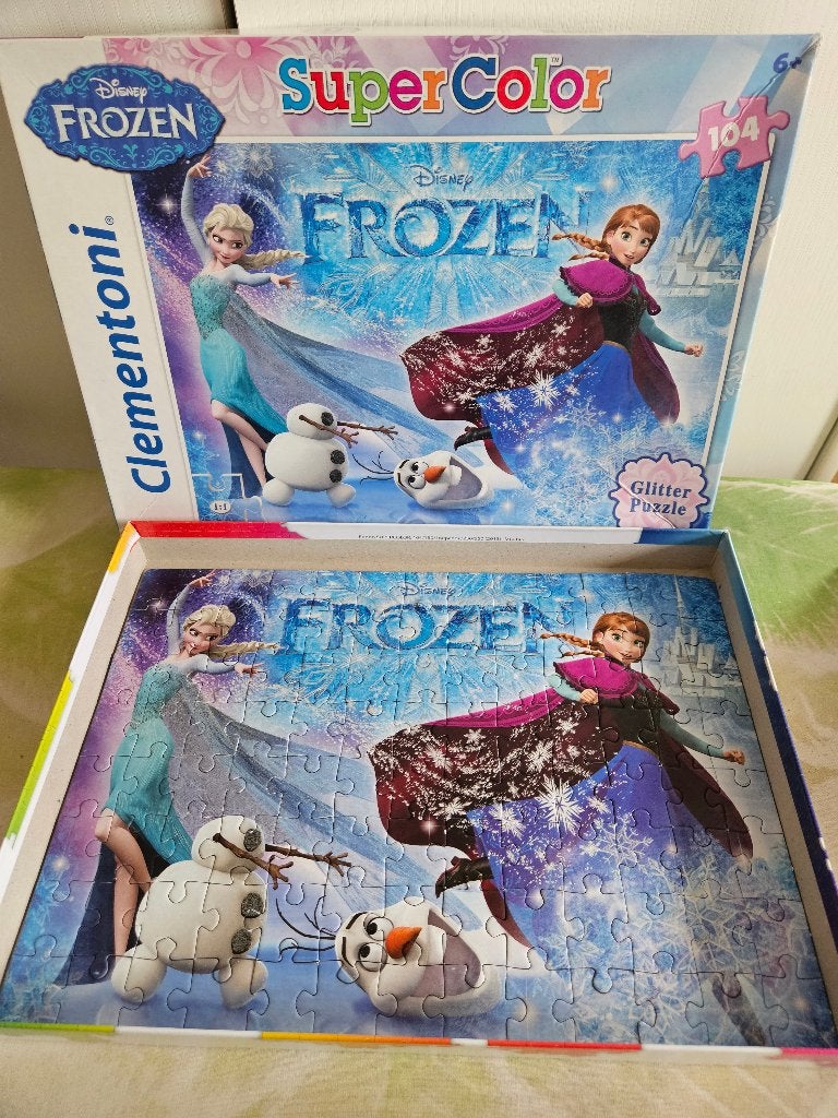Disney Frozen Elsa Puzzel 104 stukjes Clementoni, Ophalen of Verzenden, Meer dan 50 stukjes, Zo goed als nieuw, 6 jaar of ouder