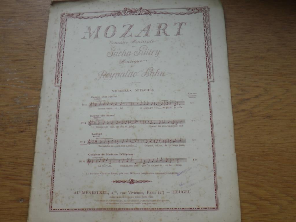 Mozart - no.3 Lettre - voor piano, Gebruikt, Klassiek, Ophalen of Verzenden, Artiest of Componist
