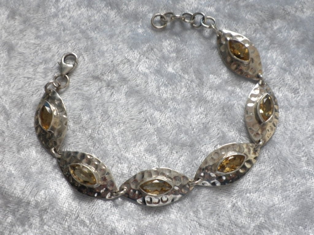 Mooie Artistieke Handgemaakte Zilveren Armband - Citrien, Verzenden, Zilver, Ring, Met edelsteen