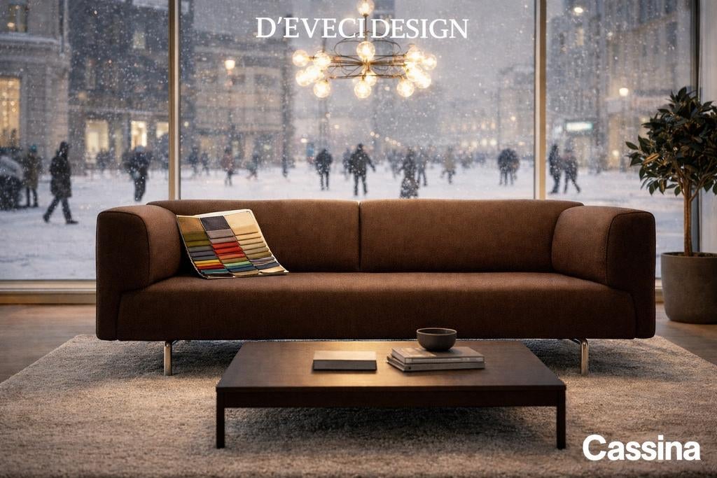 Uitverkoop! Cassina 3-zitsbank  ploegwool 78 Bruin, Huis en Inrichting, Ophalen of Verzenden, Zo goed als nieuw, 75 tot 100 cm