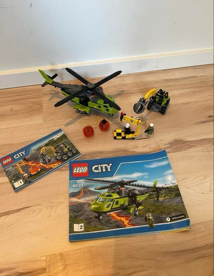 Lego City 60123 Vulkaanhelikopter met accessoires, Kinderen en Baby's, Lego, Ophalen of Verzenden, Compleet, Complete set