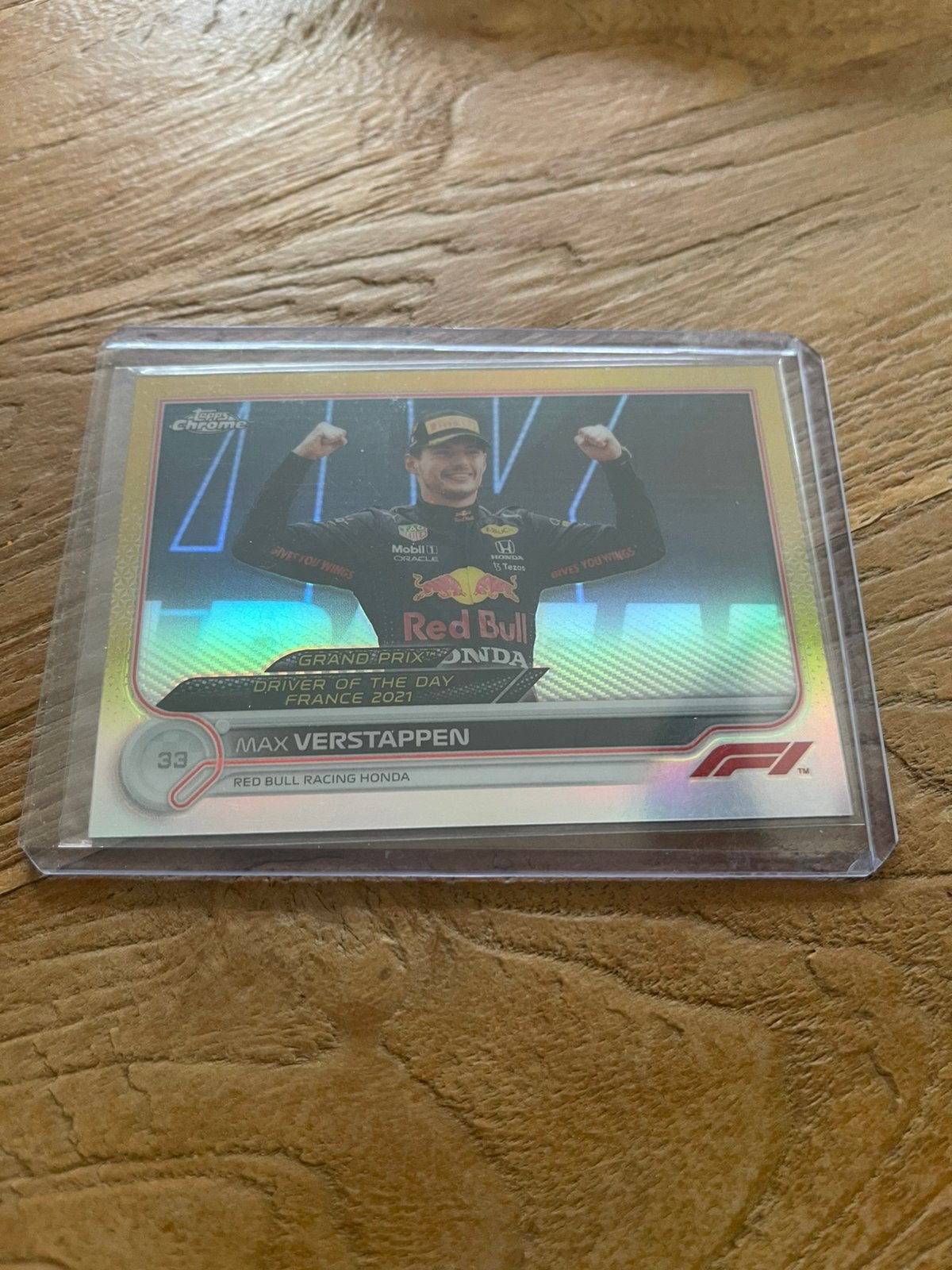 Max Verstappen #179 Gold Refractor /50 Topps Chrome F1 2022, Ophalen of Verzenden, Zo goed als nieuw, Plaatje