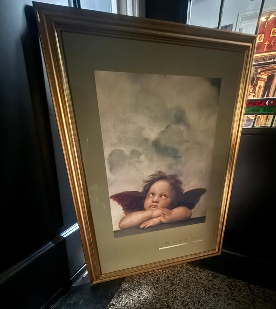 Mooie engel in gouden lijst van Raphael (Rafaël) 78x57, Antiek en Kunst, Ophalen