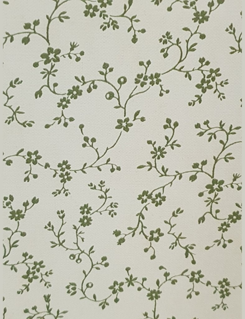 3551 vintage bloemenbehang groen achtergrond retro swiet, Ophalen of Verzenden, Groen