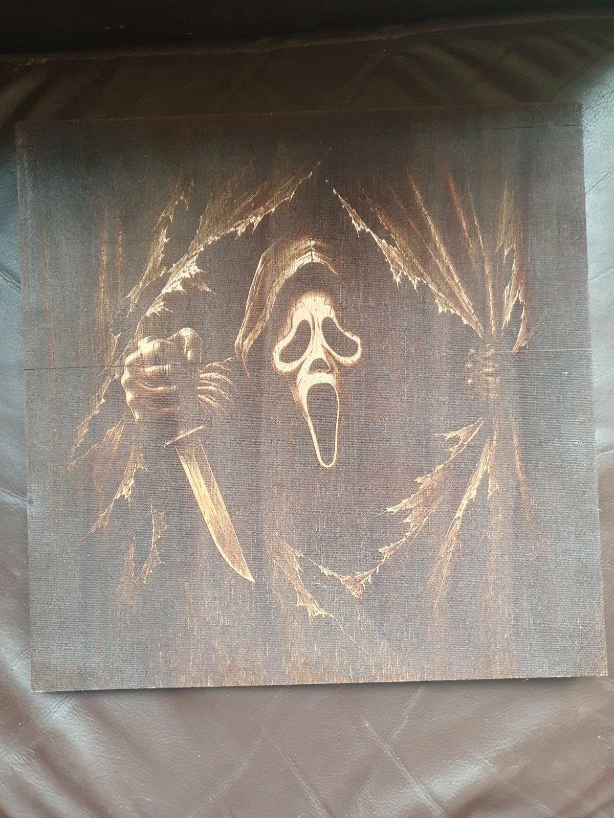Unieke Scream Wanddecoratie - Handgemaakt Hout 30x30cm, Ophalen, 30 cm, 30 cm, Hout