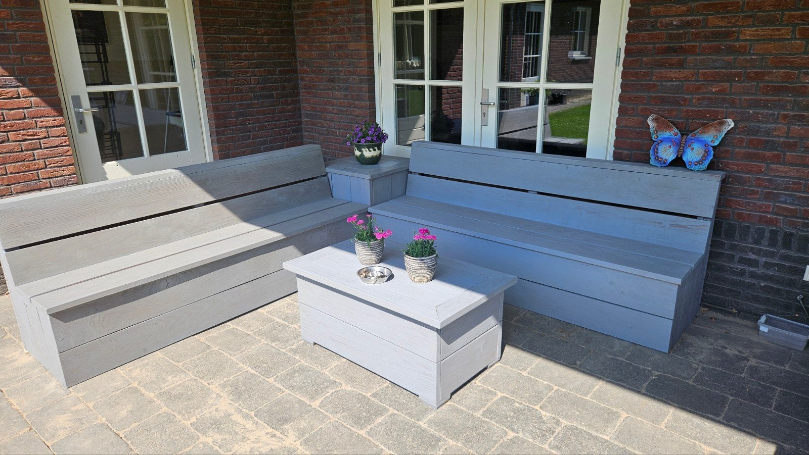 Douglas Lounge-set met hoekopstelling en tafels., 6 zitplaatsen, Nieuw, Ophalen of Verzenden, Loungeset