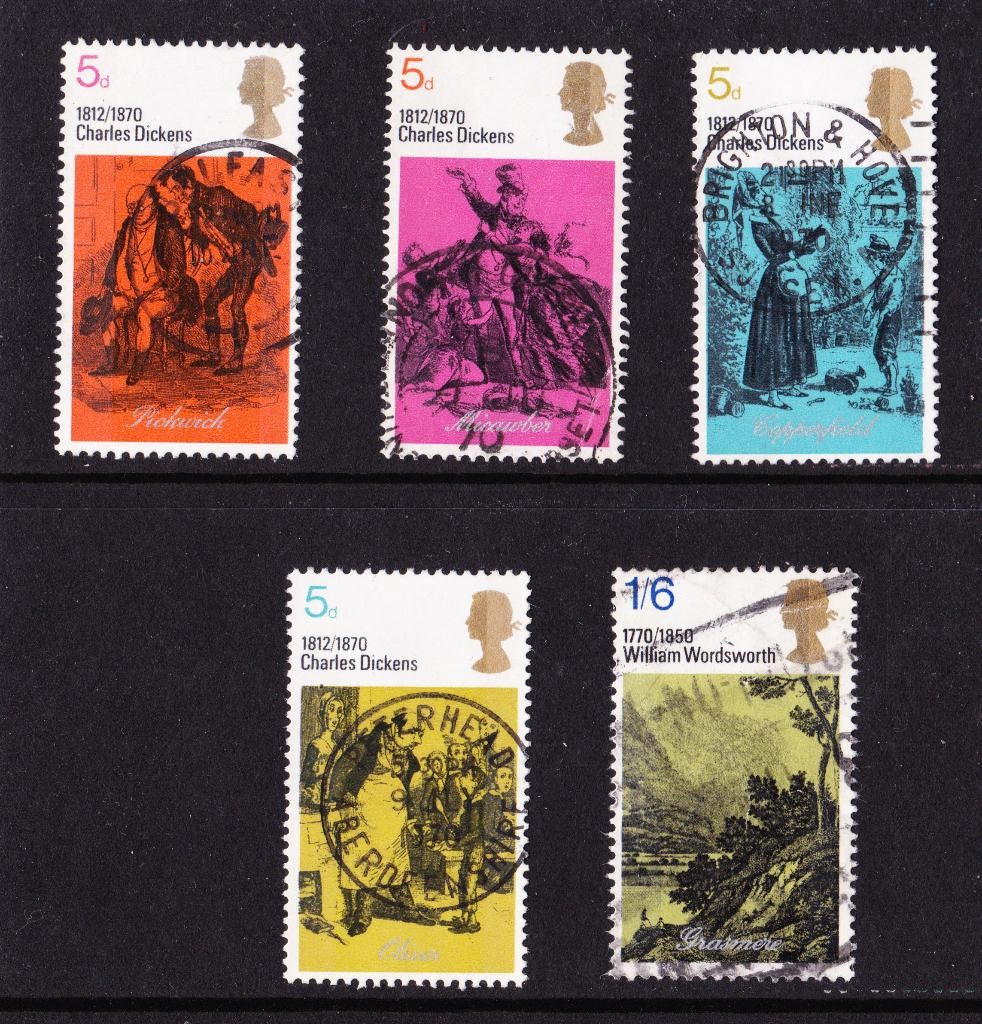 Engeland michel 544-548 gestempeld, Postzegels en Munten, Postzegels | Europa | UK, Verzenden, Gestempeld