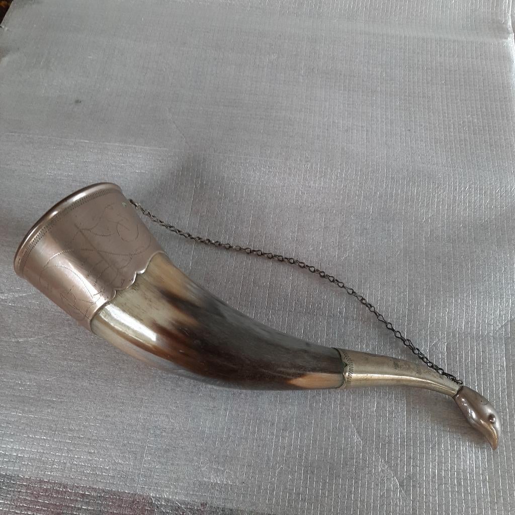 Drinkhoorn decoratie, Antiek en Kunst, Curiosa en Brocante, Ophalen
