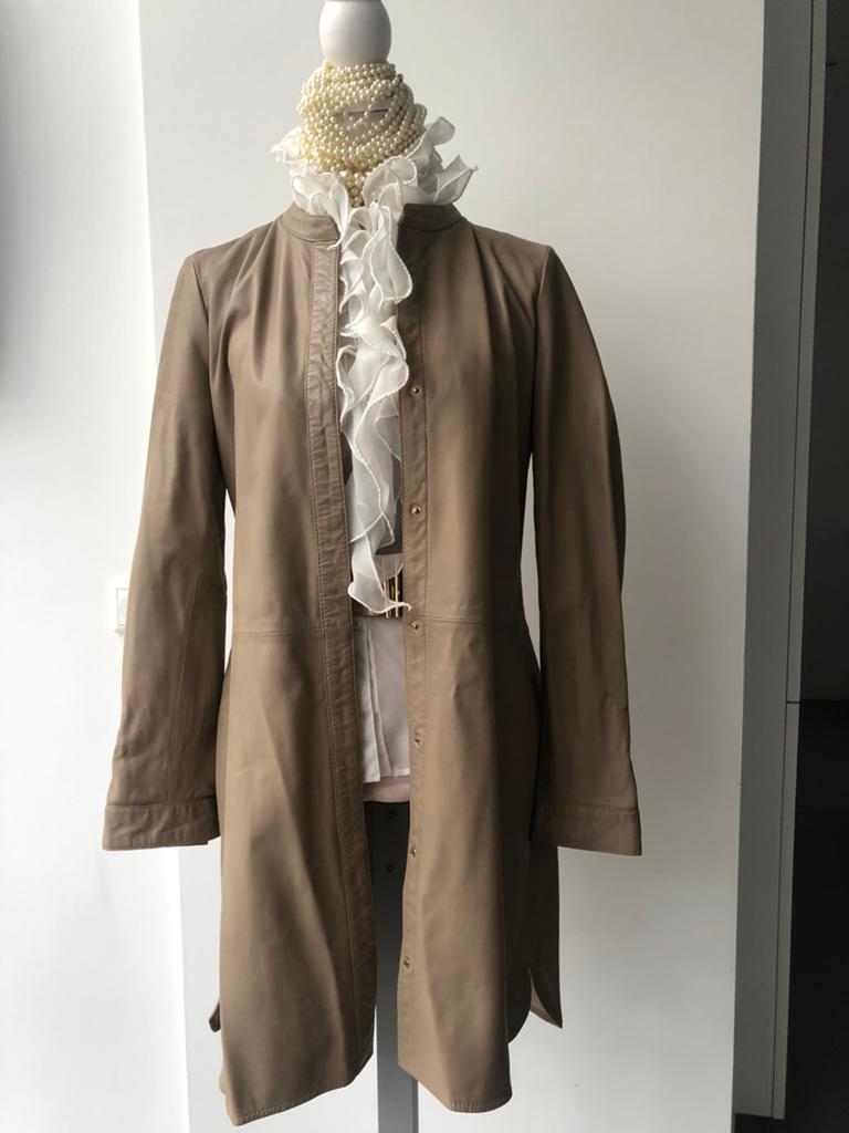 Nieuw Ibana lederen jas bruin beige 40 42 xl xxl, Verzenden, Nieuw, Maat 42/44 (L), Beige