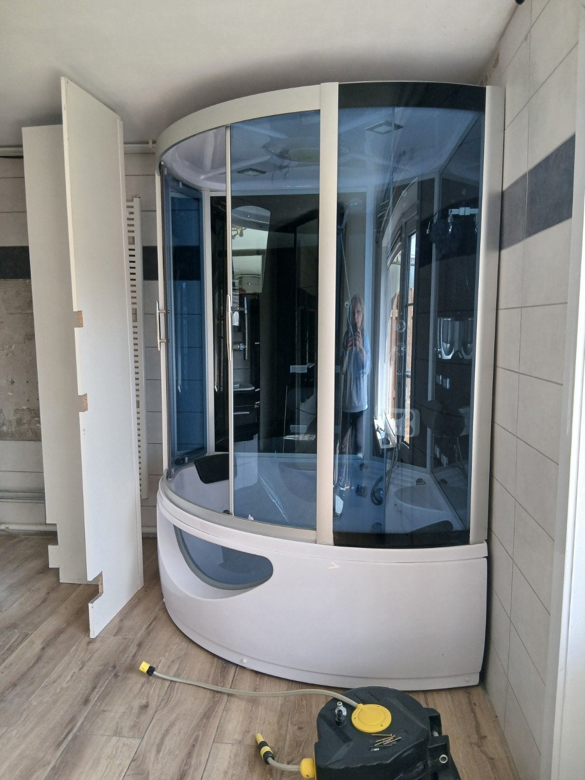 Luxe Spa-Douchecabine met Bad - gebruikt, Ophalen of Verzenden, Gebruikt, Glas, Bad