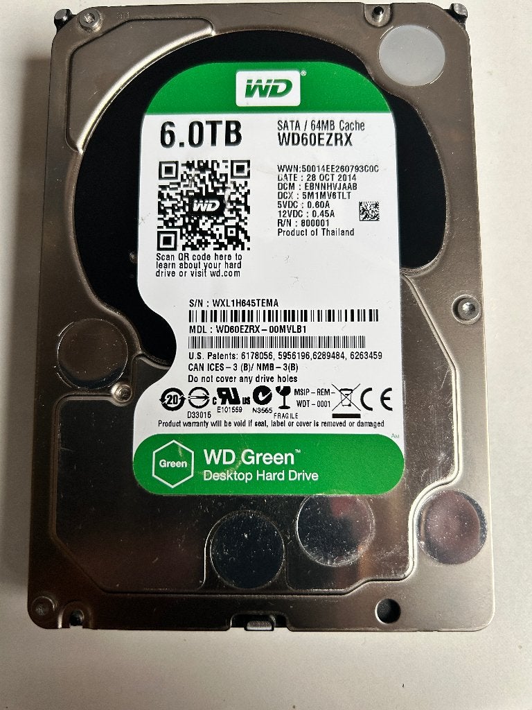 Gevraagd/Gezocht : Defecte Western Digital  WD60EZRX, Computers en Software, Desktop, Niet werkend, Extern, SATA