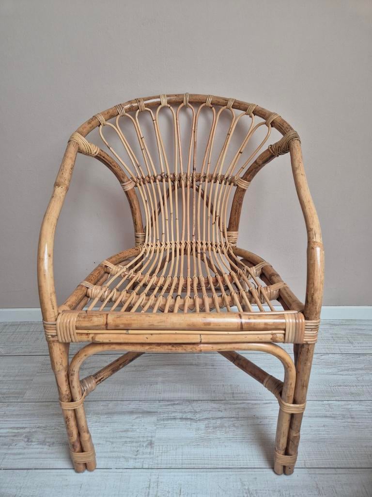 Sissy-Boy rotan stoel - Vintage look, Huis en Inrichting, Stoelen, Gebruikt, Eén, Riet of Rotan, Bruin, Ophalen