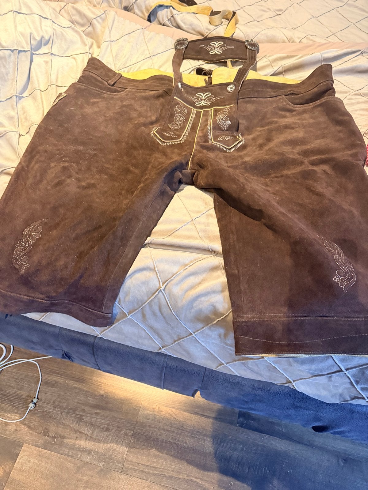 Oktoberfest Lederhose en geruit overhemd (grotere maat), Overige maten, Ophalen of Verzenden, Kleding, Overige thema's