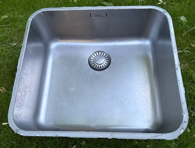 FRANKE RVS-stalen onderbouw spoelbak 44,5 x 39 cm, Ophalen, Minder dan 50 cm, Gebruikt, Minder dan 100 cm
