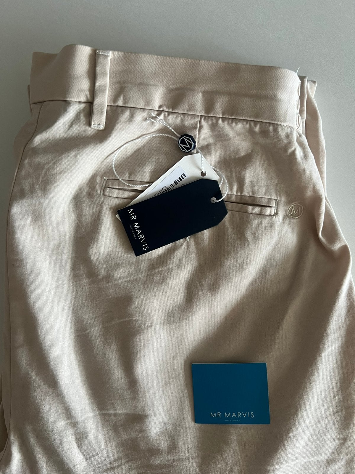 Mr Marvis - The Classic Chinos - Beige 32/32, Ophalen of Verzenden, Zo goed als nieuw, Maat 48/50 (M), Beige