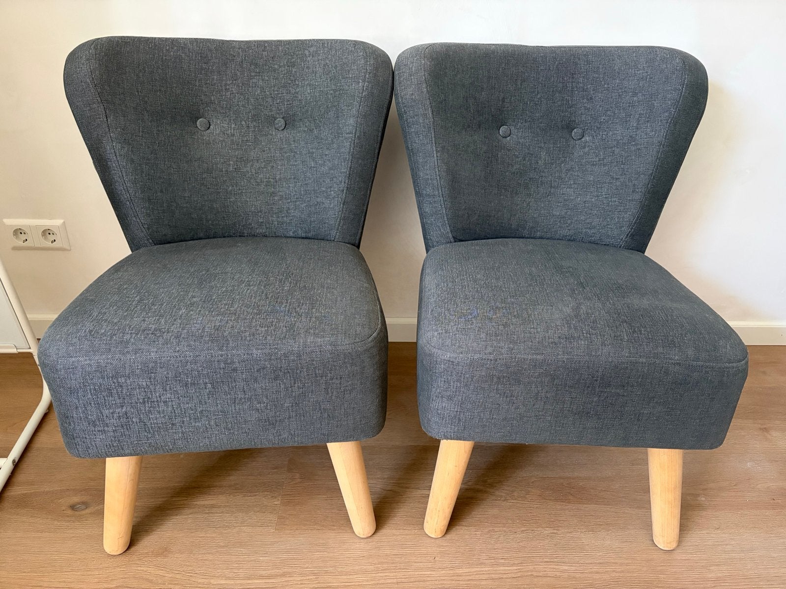 Antracietkleurige stoffen fauteuils Leenbakker, Ophalen, Minder dan 75 cm, Zo goed als nieuw, Stof