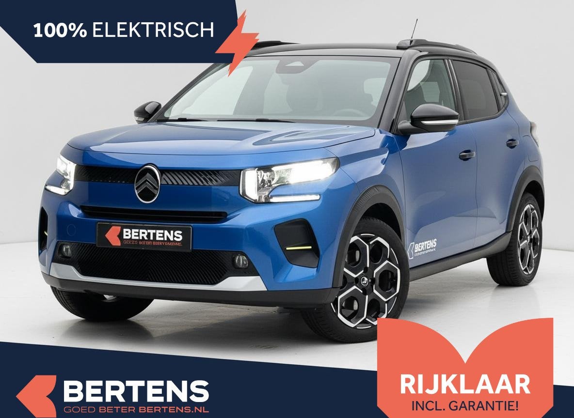 Citroen Ë-C3 Max 113pk 44 kWh | Winterpakket | 3 fase | Pri, Auto's, 12 maanden, Gebruikt, Blauw, Leder en Stof