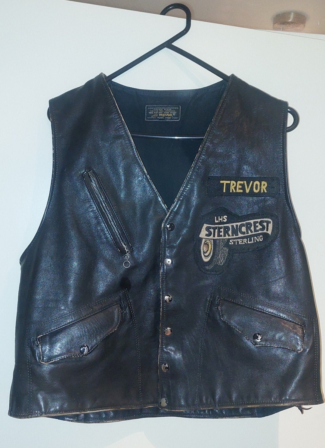 Vintage Leren Motorvest - Trevor Hydra-Glide Thunderbird, Motoren, Kleding | Motorkleding, Overige typen, Heren, Ophalen of Verzenden