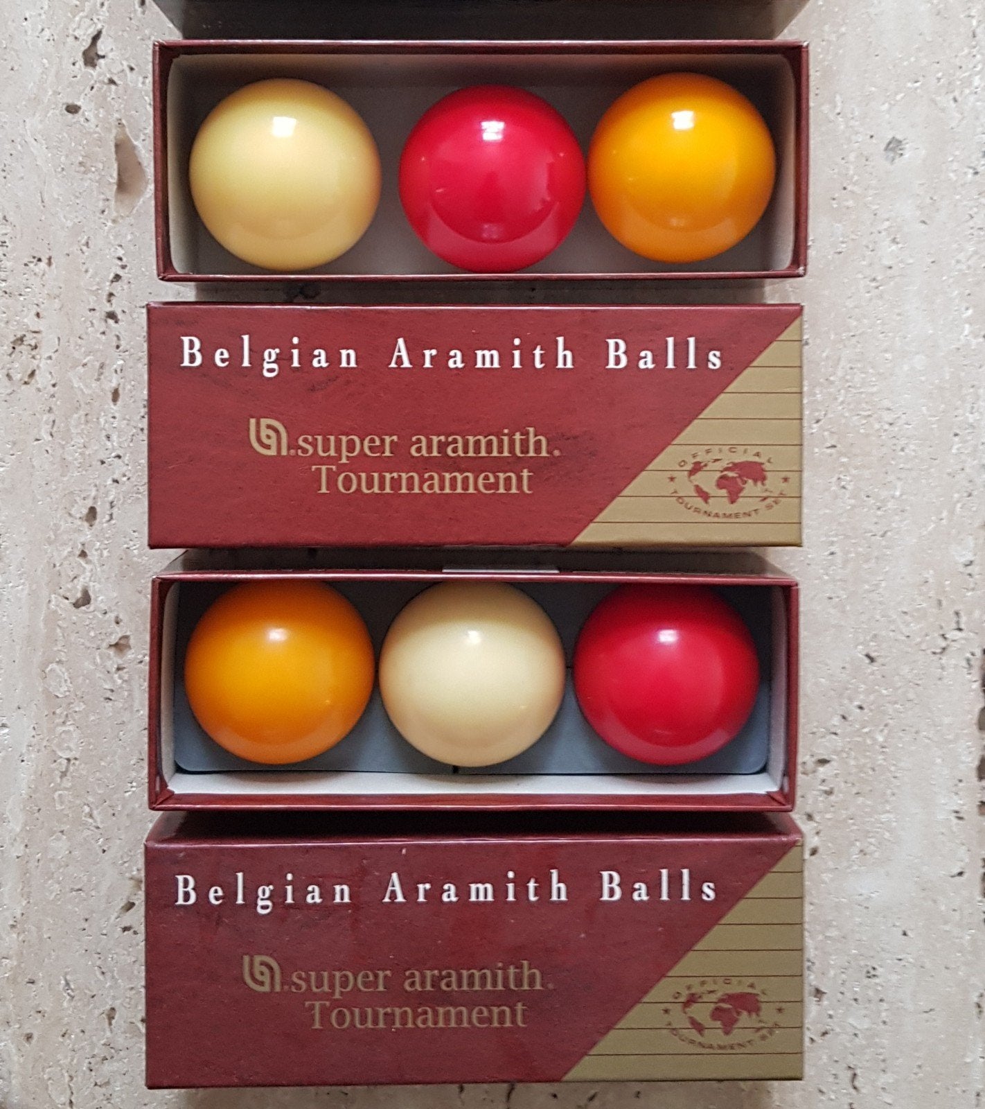 Biljartballen, Aramith Tournament, 2 sets beschikbaar, Ophalen, Keu of Ballen