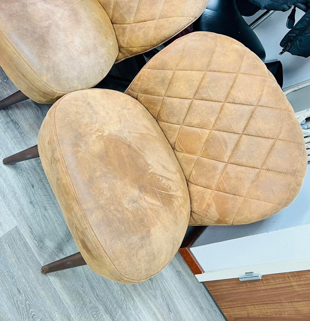 Fauteuil stoel Vita stof cognac bruin, Twee, Bruin, Ophalen of Verzenden, Zo goed als nieuw