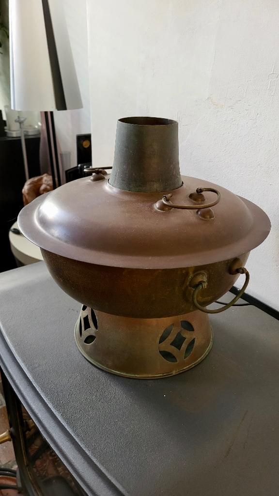 vintage Mongolian Asian Hotpot ~ Copper Brass, Ophalen, Overige materialen