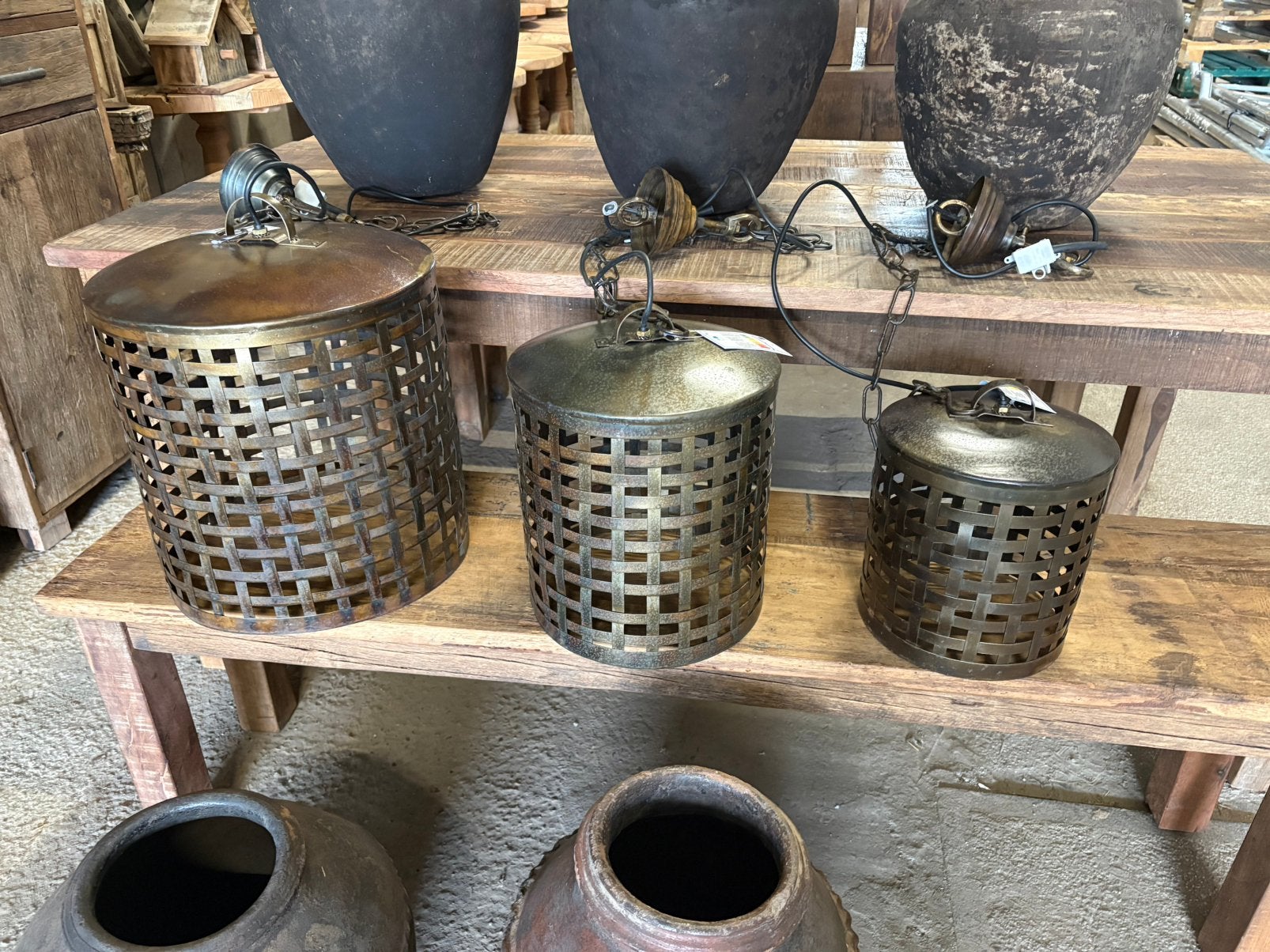 Nieuwe ijzeren roest kooilampen - actie!!!, T, Nieuw, Plafondlamp, N