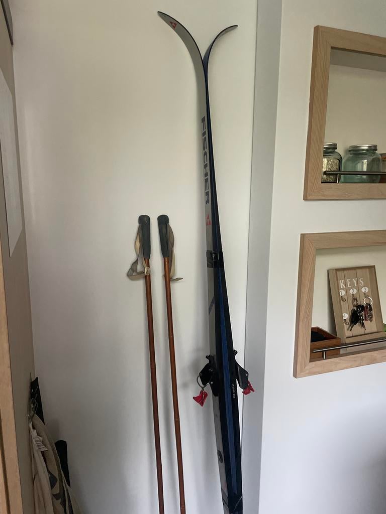 Gratis Fischer langlaufski's met stokken - Gebruikt, Ophalen, 160 tot 180 cm, Skiën, Ski's