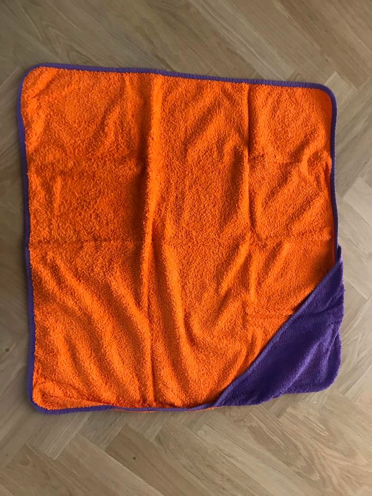 Badhanddoek met capuchon, badponcho. Kleur oranje/paars, Ophalen of Verzenden, Nieuw, Oranje, Handdoek