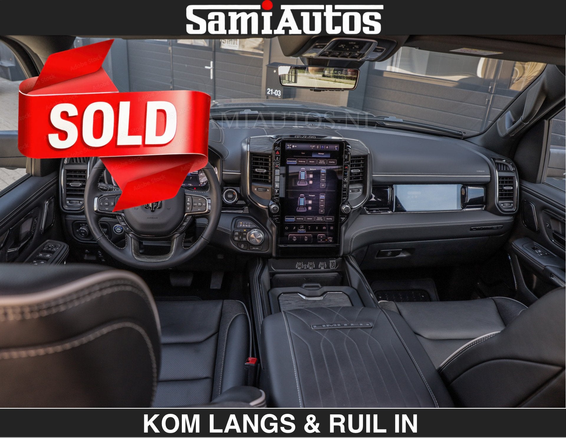 Dodge Ram Limited Night H.O 540HP 706Nm | Massage + Full Opt, Auto's, Automaat, Met garantie (alle), Zwart, Leder