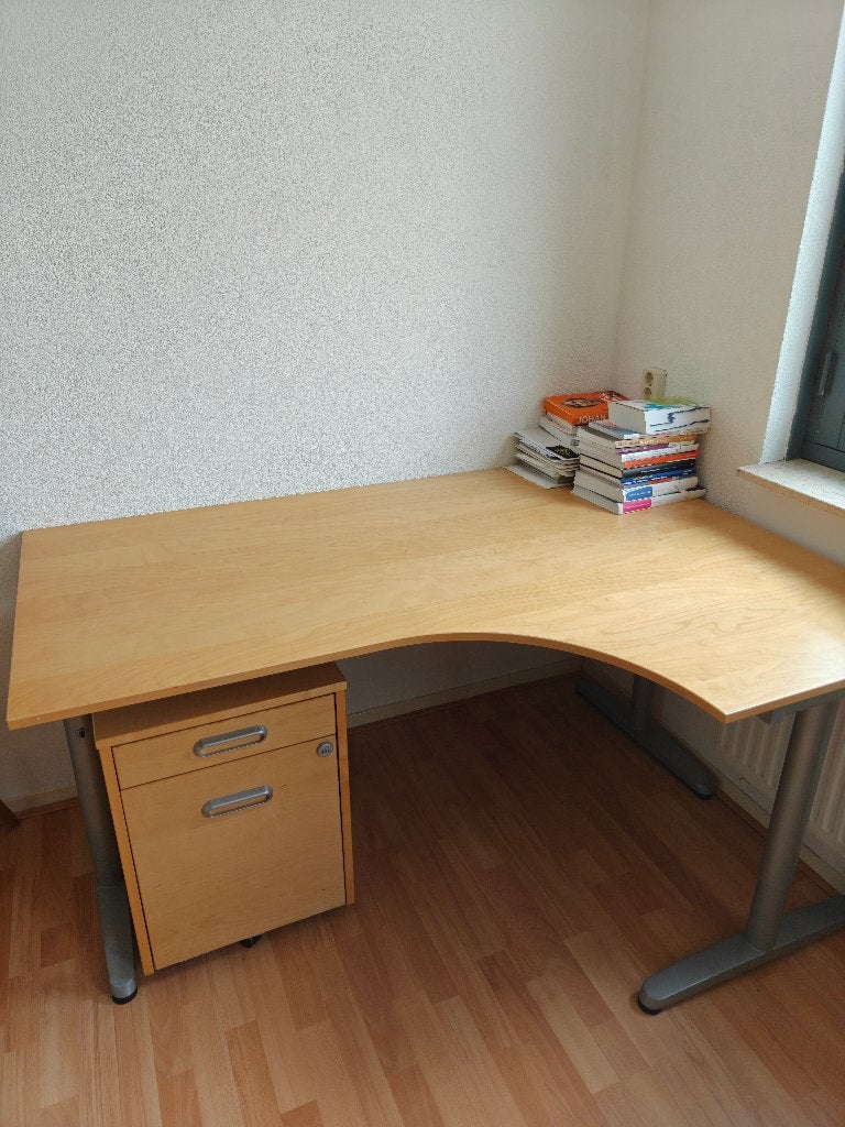 Bureau evt. Incl ladeblok, Ophalen, Demontabel, 160 cm, Gebruikt