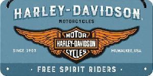 Harley Davidson Free Spirit Riders   Metalen wandbord, Ophalen of Verzenden, Nieuw, Motoren