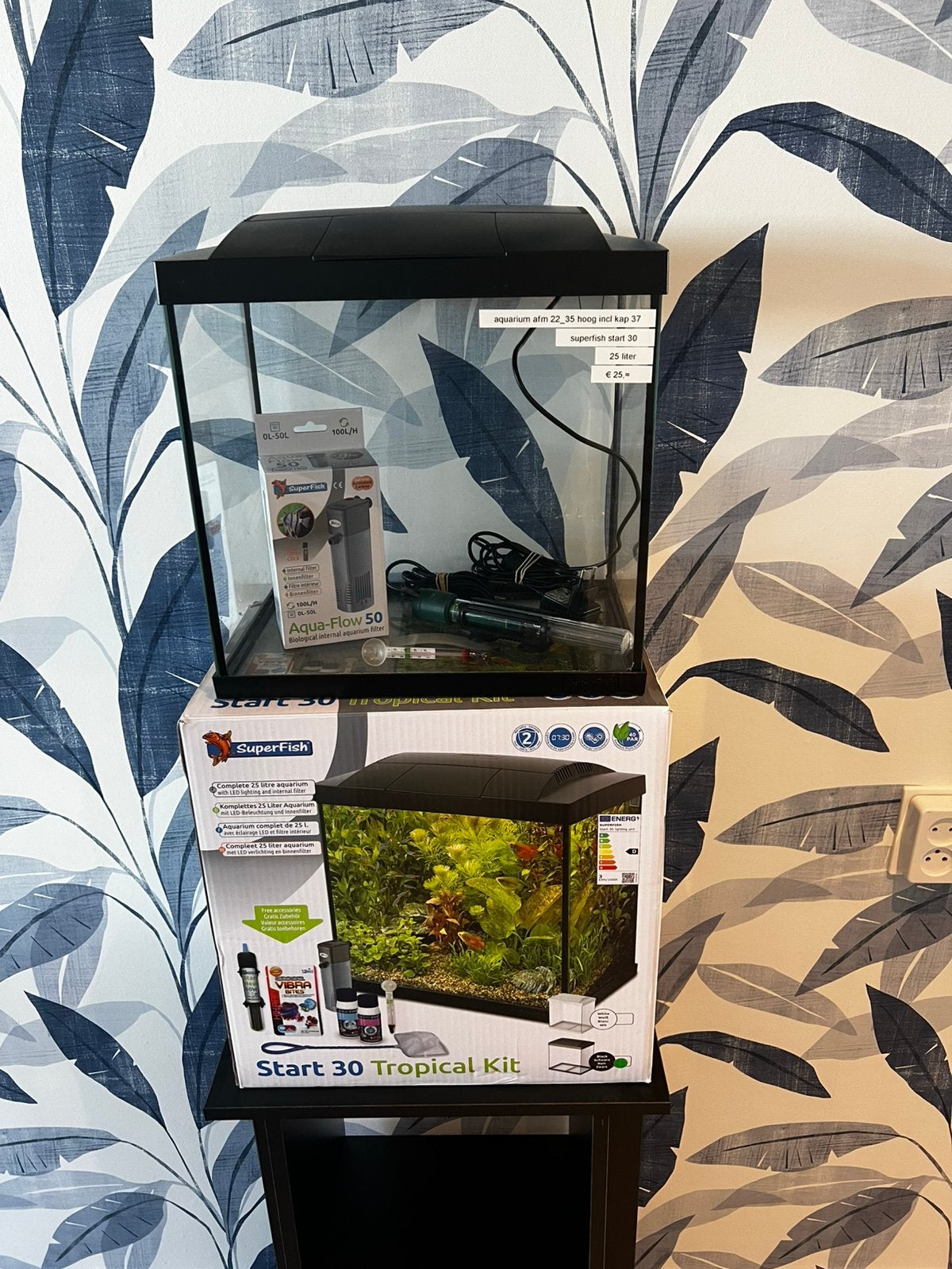 Aquarium start 30 zwart, Ophalen, Zo goed als nieuw, Leeg aquarium