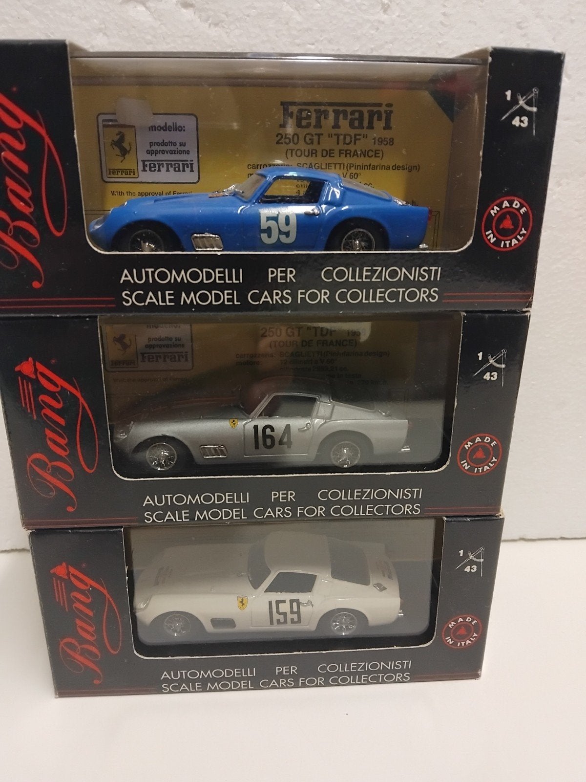 3x BANG 1:43 Ferrari 250 TDF Tour De France 1959, Hobby en Vrije tijd, Modelauto's | 1:43, Ophalen of Verzenden, Zo goed als nieuw